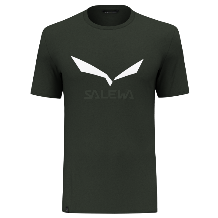 Salewa T-Shirt Trekking Solidlogo Dry Dark Olive Mealnge Uomo