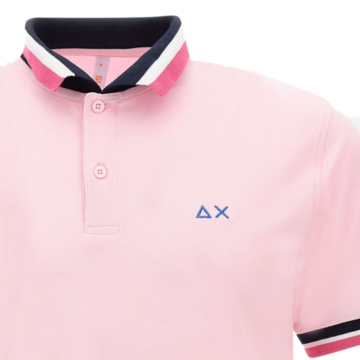 Sun 68 Polo Multistripe Rosa Uomo