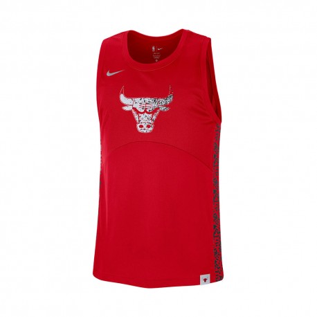 Nike Canotta Basket Nba Bulls Strtfv Rosso Bianco Uomo