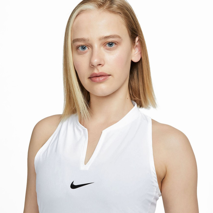 Nike Vestito Tennis Dri-Fit Advantage Bianco Nero Donna
