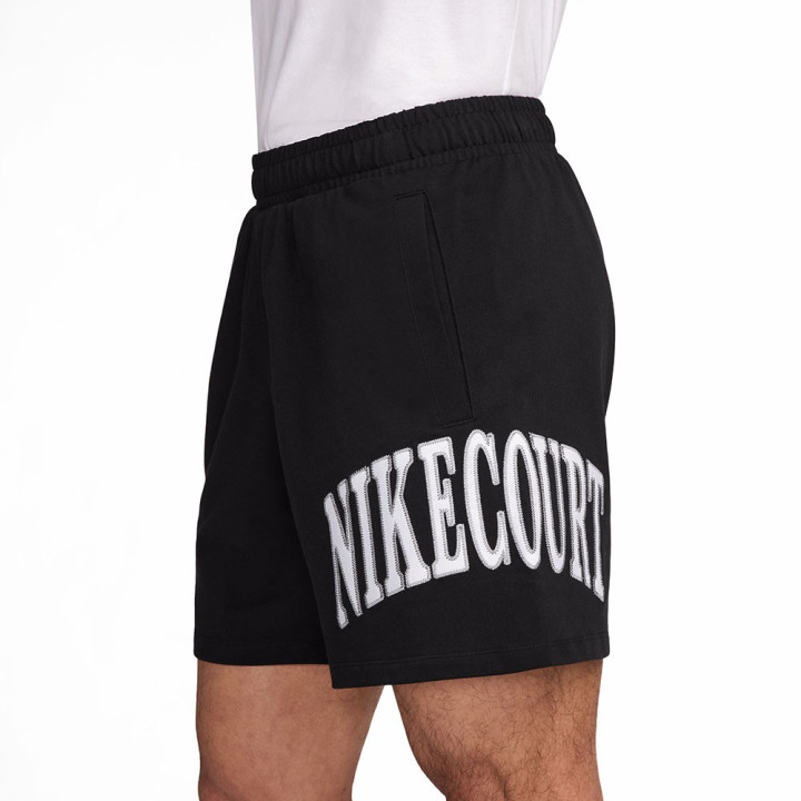 Nike Pantaloncini Tennis Felpa Heritage Nero Bianco Uomo