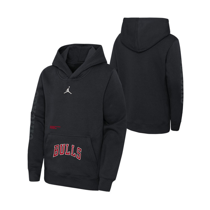 Nike Felpa Nba Con Cappuccio Bulls Nero Rosso Bambino