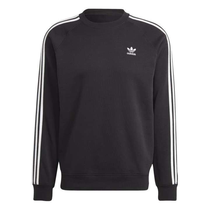 ADIDAS Originals Felpa Girocollo Tristripe Logo Nero Uomo