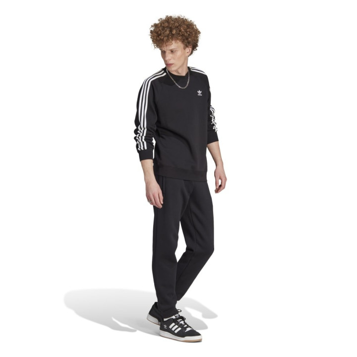 ADIDAS Originals Felpa Girocollo Tristripe Logo Nero Uomo