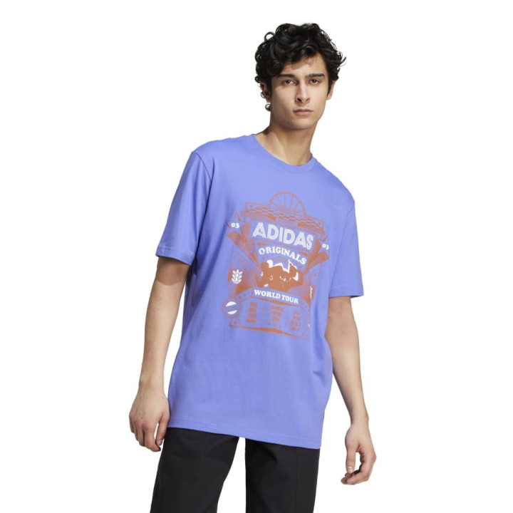 ADIDAS Originals T-Shirt Big Logo Azzurro Uomo