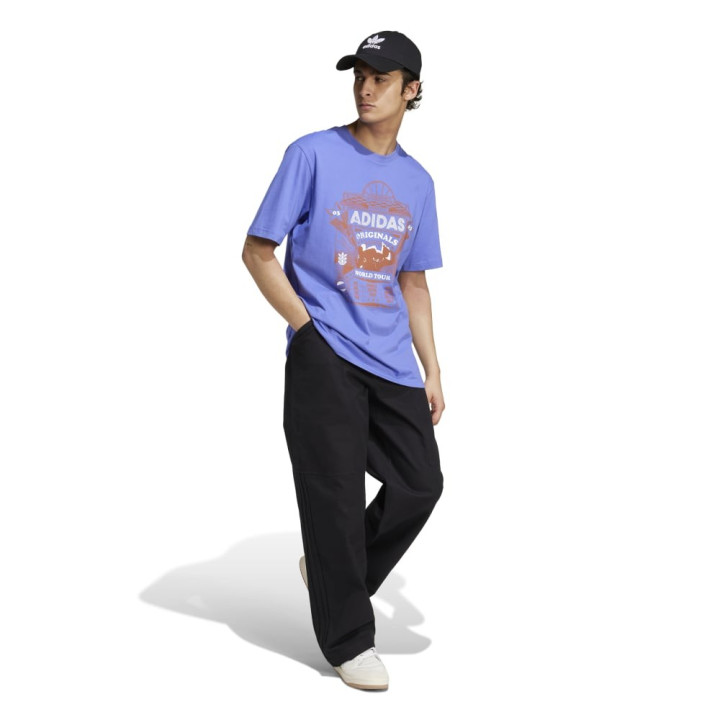 ADIDAS Originals T-Shirt Big Logo Azzurro Uomo