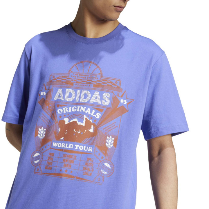 ADIDAS Originals T-Shirt Big Logo Azzurro Uomo