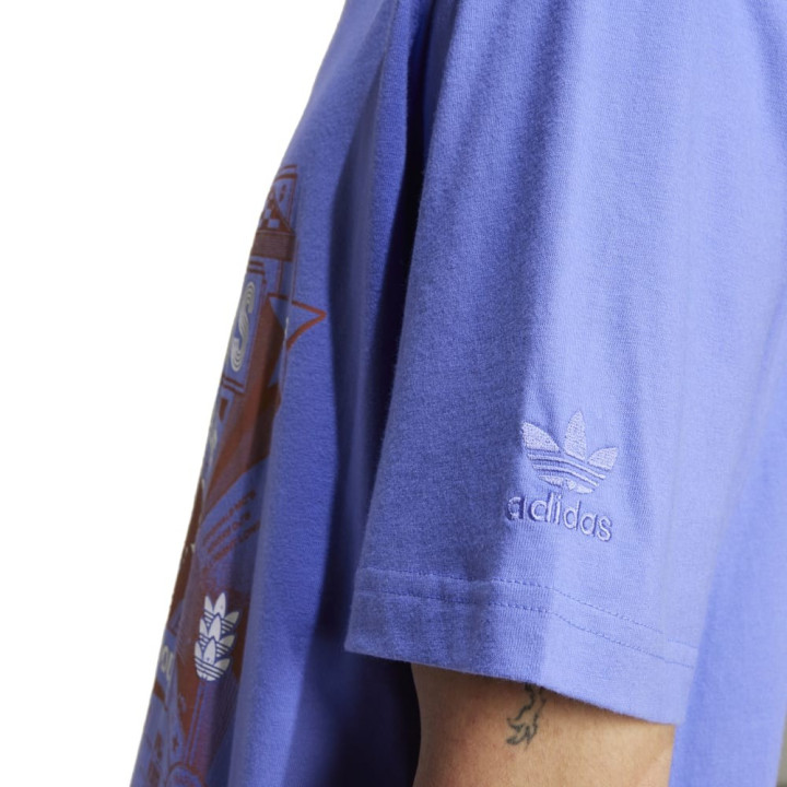 ADIDAS Originals T-Shirt Big Logo Azzurro Uomo