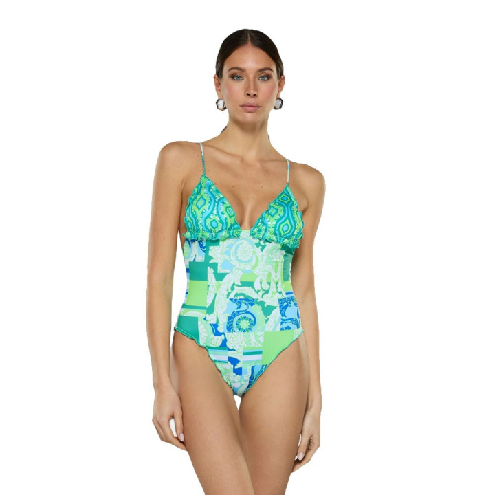 Effek Costume Intero Sbambolato Verde 4Donna