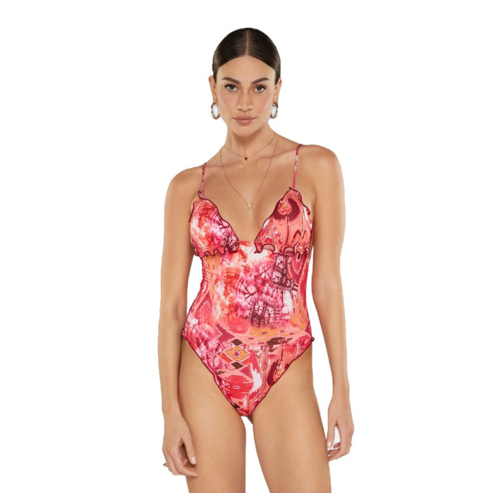 Effek Costume Intero Sbambolato Rosa 4Donna