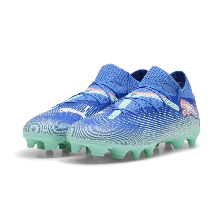 Puma Future 7 Pro Fg Ag Azzurro Bianco - Scarpe Da Calcio Uomo