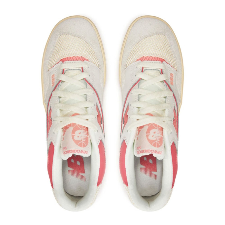 New Balance 550 Meash Lea Gs Bianco Rosa - Sneakers Bambina
