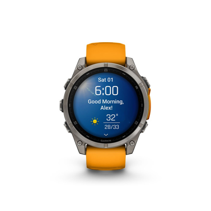 Garmin Fenix 8 Amoled 47Mm Saph Graphite Spark Arancio