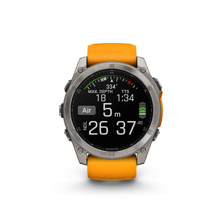 Garmin Fenix 8 Amoled 51Mm Saph Graphite Spark Arancio