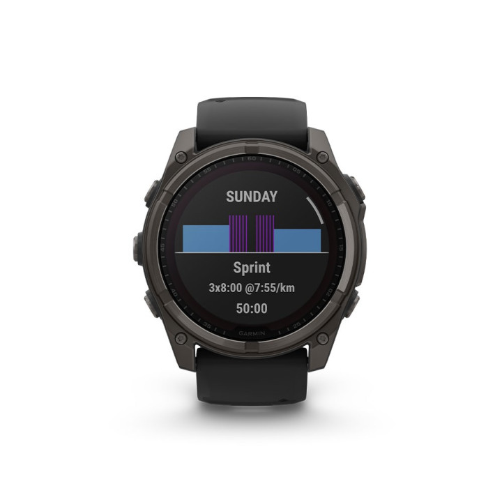 Garmin Fenix 8 Solar 51Mm Saph Carbon Gray Dlc Ti Nero