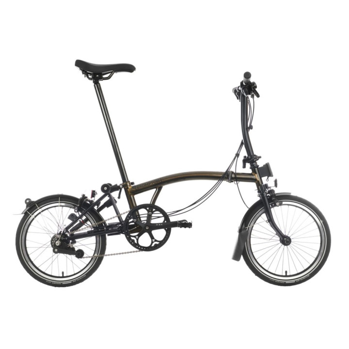 Brompton Folding C-Line Explore 6V Gloss Nero - Bicicletta Pieghevole Uomo