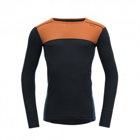 Devold Maglia Trekking Lauparen Merino 190 Flame Ink Fllod Uomo