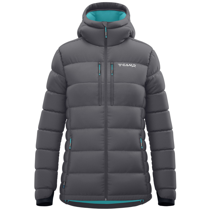 Camp Giacca Piuma Cosmo Asphalt Grigio Sky Blue Donna