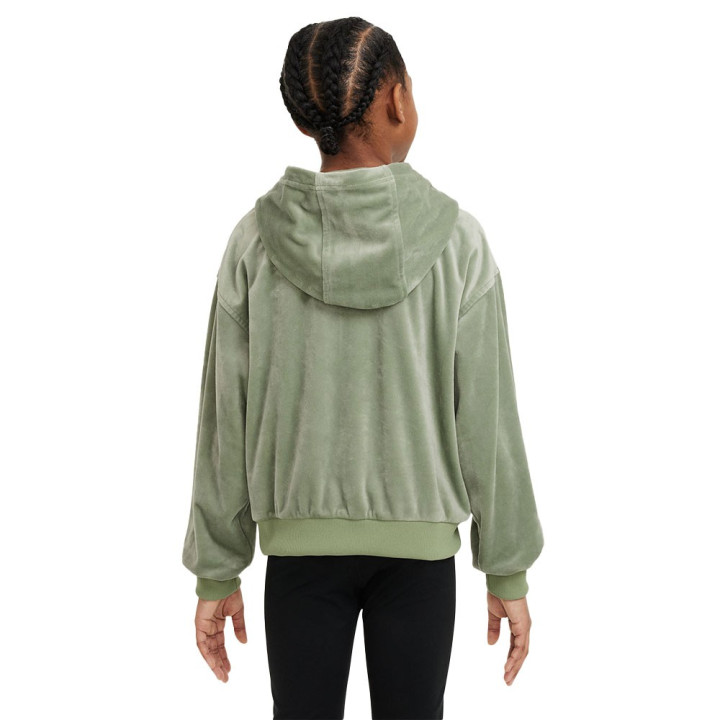 Nike Felpa Con Cappuccio Logo Verde Bambina