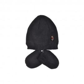 Set Berretto E Guanti Milan nero rosso Baby