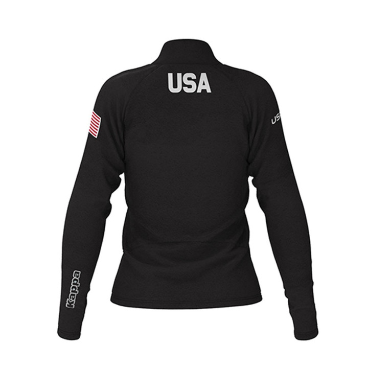 Kappa Felpa In Pile Usa Nero Donna