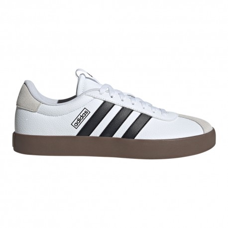 ADIDAS Vl Court 3.0 Lea Bianco Nero - Sneakers Uomo