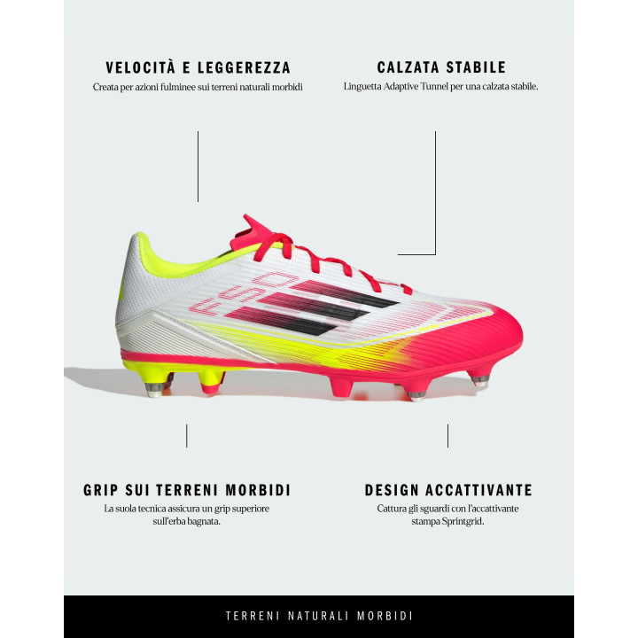Adidas F50 League Sg Bianco Nero - Scarpe Da Calcio Uomo