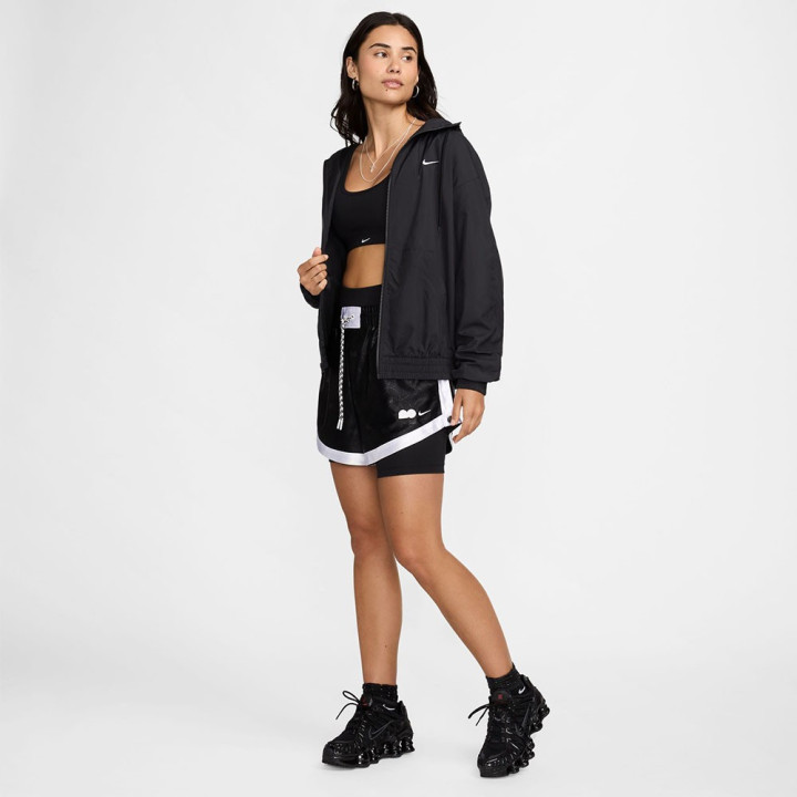 Nike Felpa Con Cerniera Woven Nero Donna