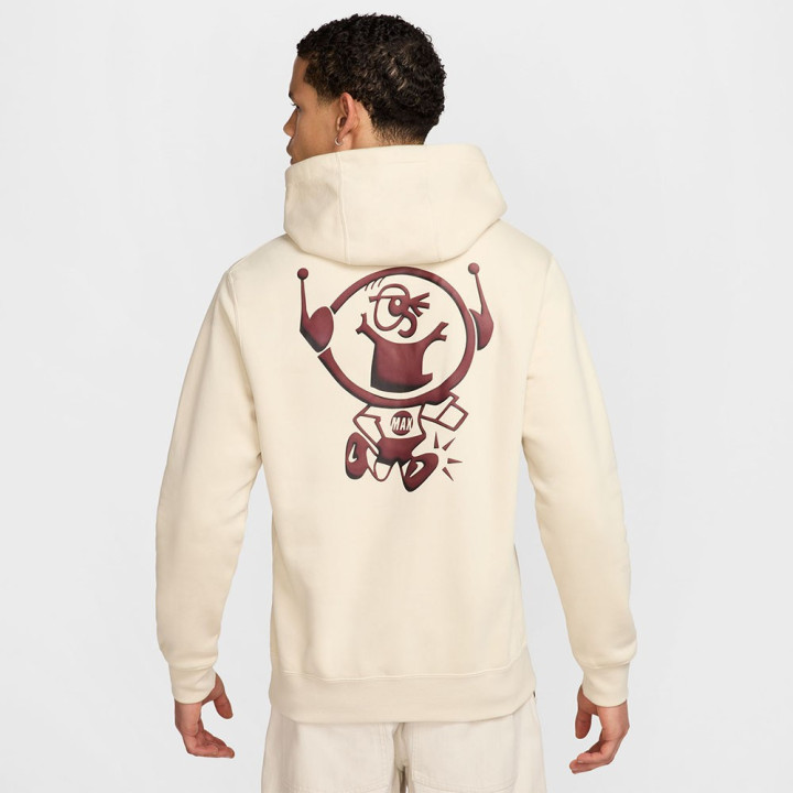 Nike Felpa Club Con Cappuccio Bianco Uomo