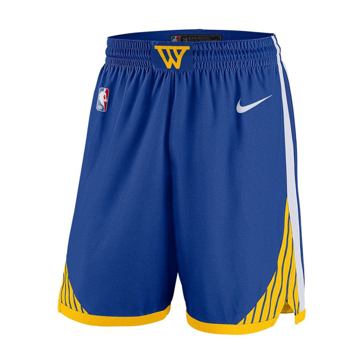 Nike Pantaloncini Basket Nba Warriors Swingman Icon Blu Giallo Uomo