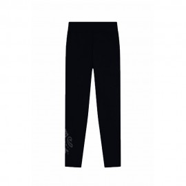 7/8 Vita Alta Jersey Dettagli Floreali nero