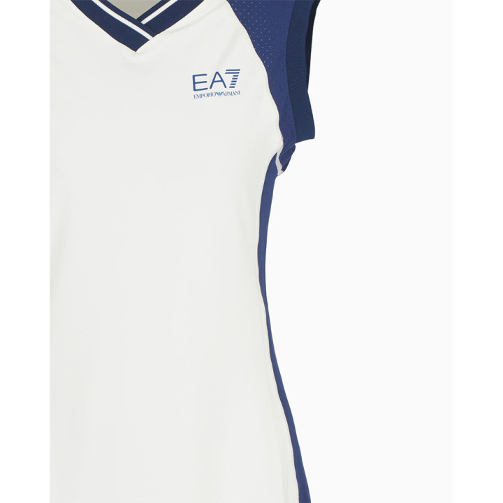 Ea7 Vestito Tennis Pro Star Bianco Medieval Blue Donna