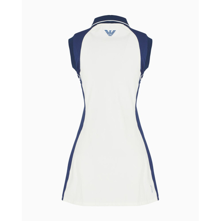 Ea7 Vestito Tennis Pro Star Bianco Medieval Blue Donna