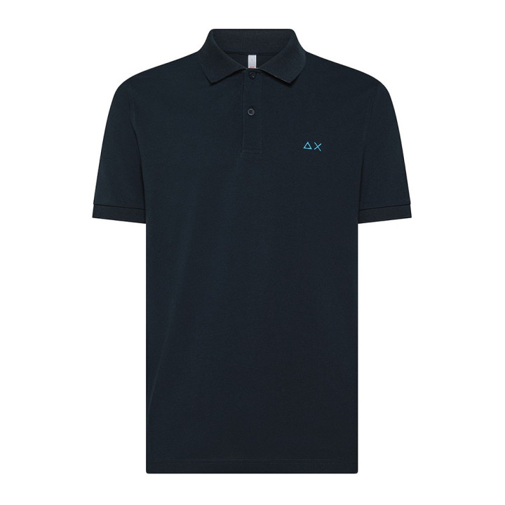 Sun 68 Polo Collo Fantasia Blu Uomo