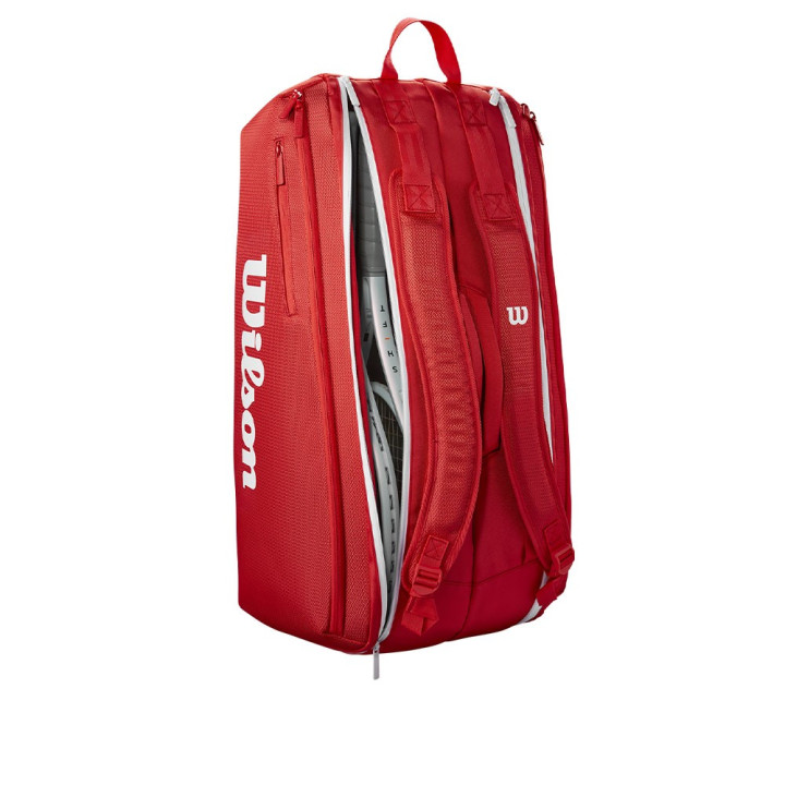 Wilson Borsa Tennis Super Tour 9 Pack Rosso Bianco