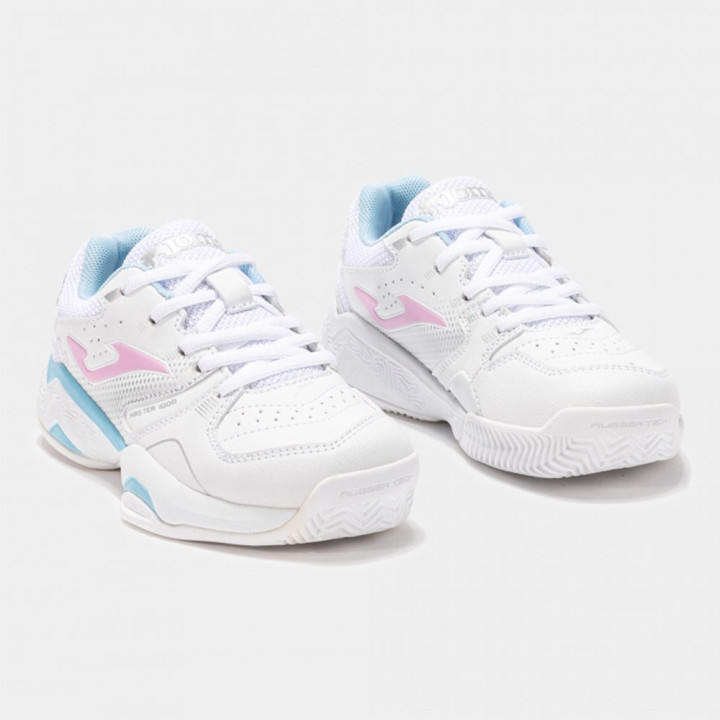 Joma Master 1000 Clay Bianco Azzurro Fucsia - Scarpe Da Tennis Bambino