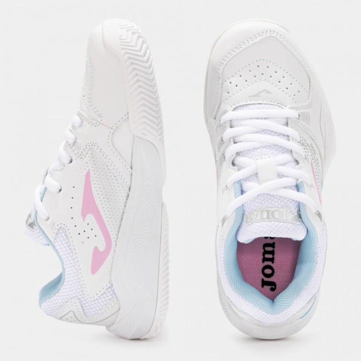 Joma Master 1000 Clay Bianco Azzurro Fucsia - Scarpe Da Tennis Bambino