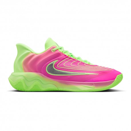 Nike Giannis Immortality 4 Lime Argento Fucsia - Scarpe Basket Uomo