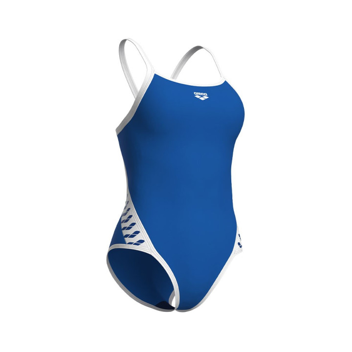 Arena Costume Intero Piscina Icon Super Fly Solid Blu Bianco Donna