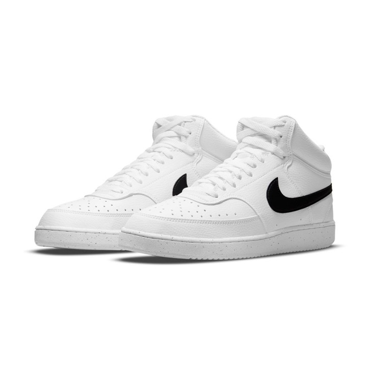 Nike Court Vision Mid Next Nature Bianco Nero - Sneakers Uomo