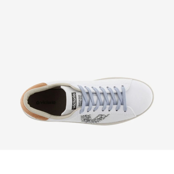 Victoria Berlin Piel & Glit Bianco Marrone Argento - Sneakers Donna