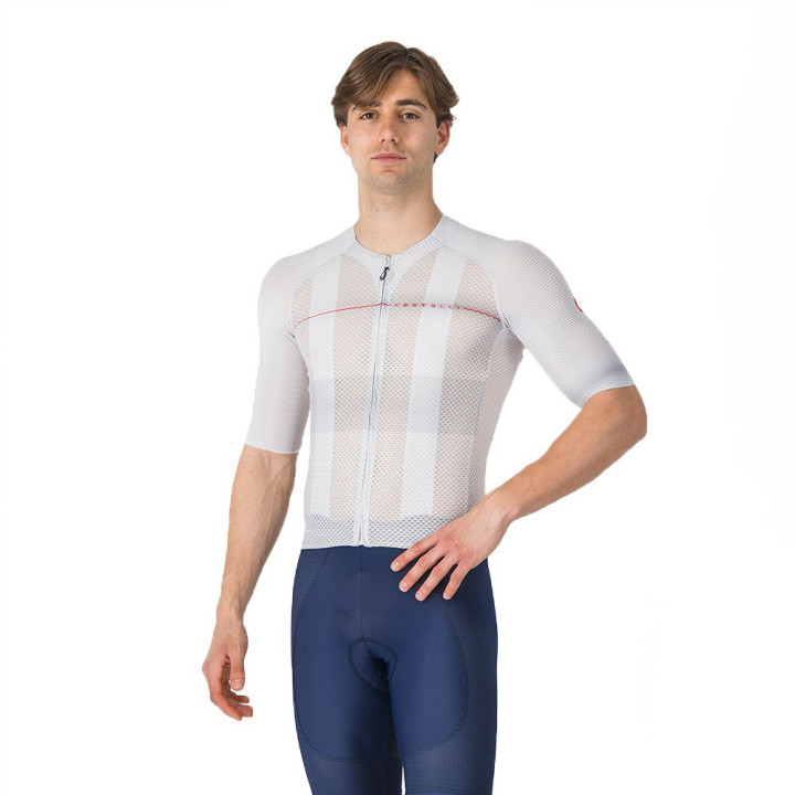 Castelli Maglia Ciclismo Climber'S A C Argento Gray Red Uomo