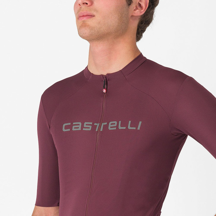 Castelli Maglia Ciclismo Prologo Lite Deep Bordeaux Argento Gray Uomo