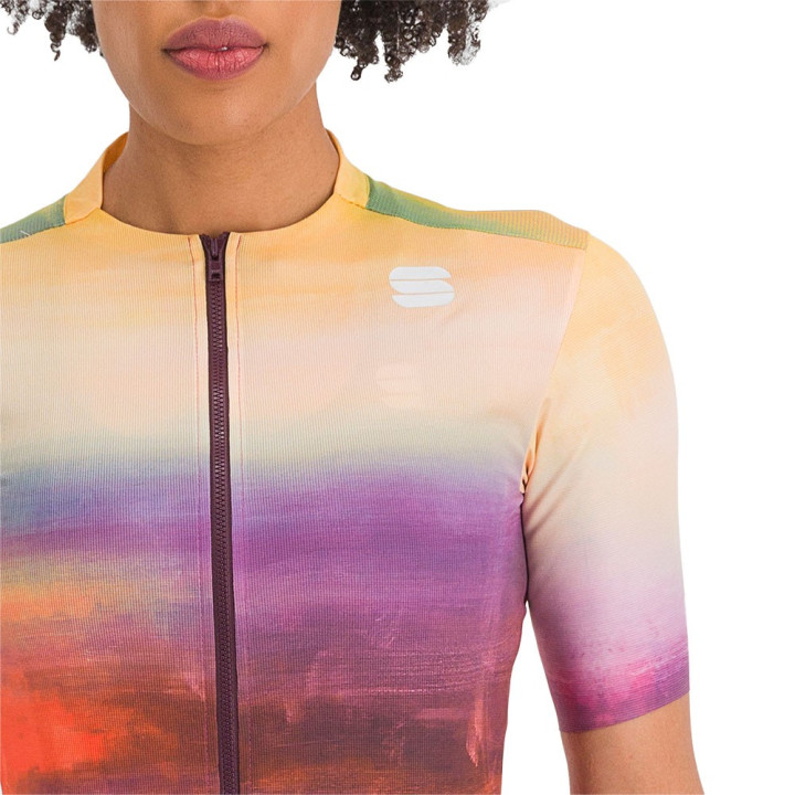 Sportful Maglia Ciclismo Flow Superg Carmine Rose Giallo Donna