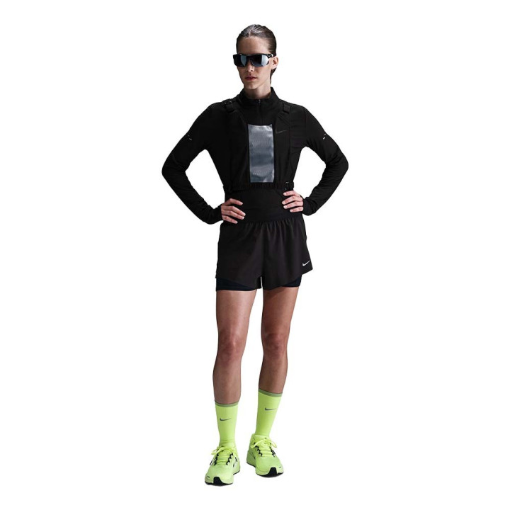 Nike Pantaloncini Running 2In1 Swift Nero Reflective Argento Donna