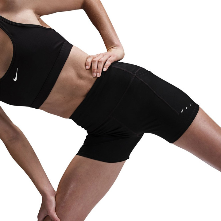 Nike Pantaloncini Running Tight 4" Swift Nero Reflective Argento Donna