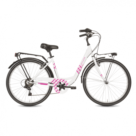 Myland 24" Vicolo 6V Bianco Rosa - City Bike Bambina