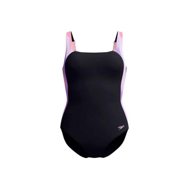 Speedo Costume Intero Piscina Supportato Lunalustre Nero Viola Donna