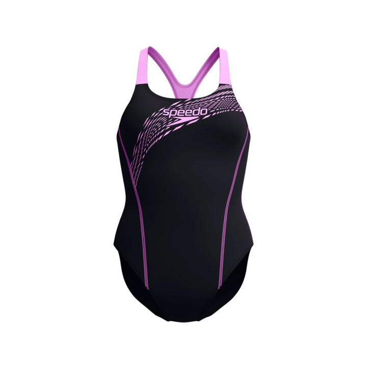 Speedo Costume Intero Piscina Medley Nero Viola Donna