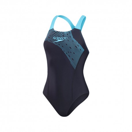Speedo Costume Intero Piscina Medley Navy Azzurro Donna